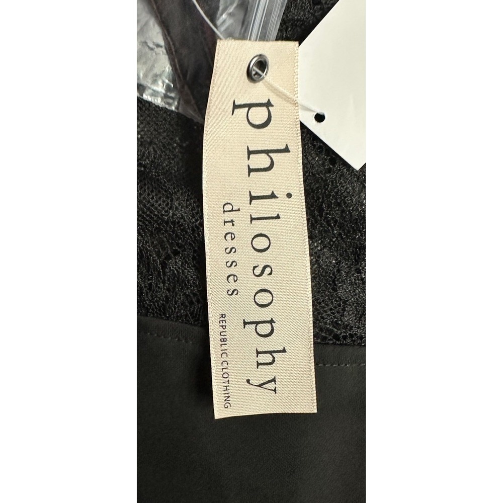 NWT Philosophy Womens Black Short Sleeve Lace Casual Dress Size Small - Picture 10 of 13